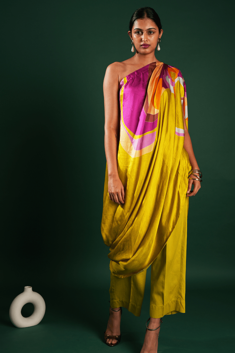 One shoulder Drape set