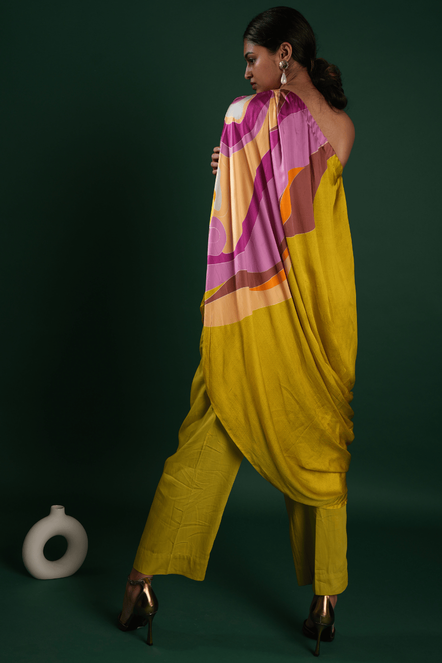 One shoulder Drape set