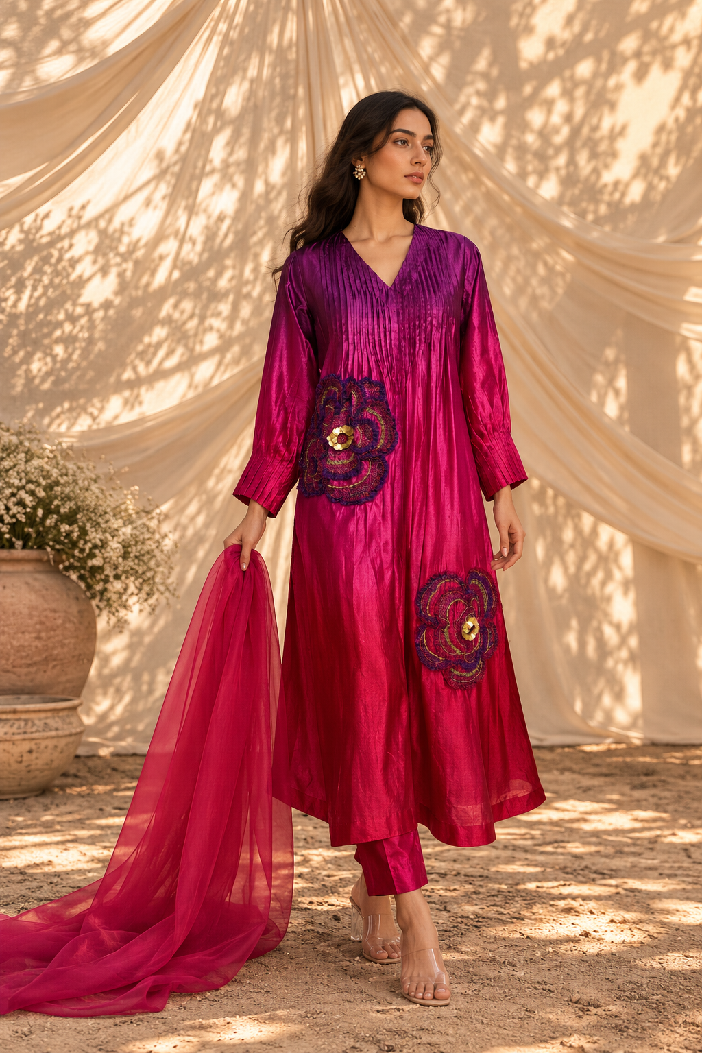 Nebula Pintucks Kurta Set