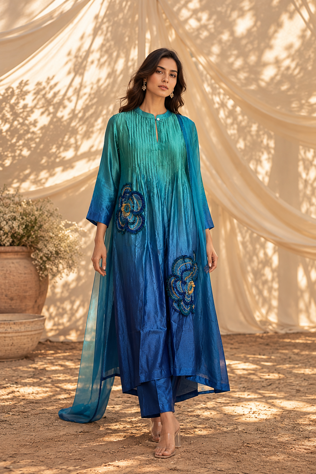 Blue Hour Pintucks Kurta Set