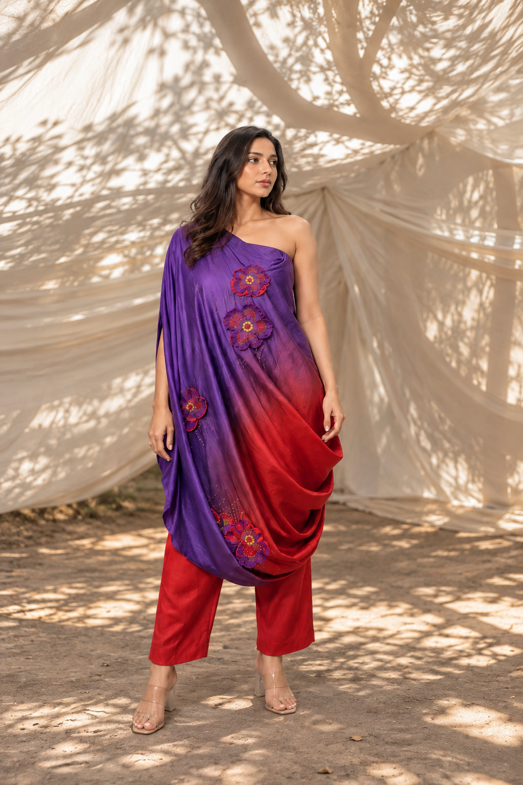 Nightfall One Shoulder Kurta Set