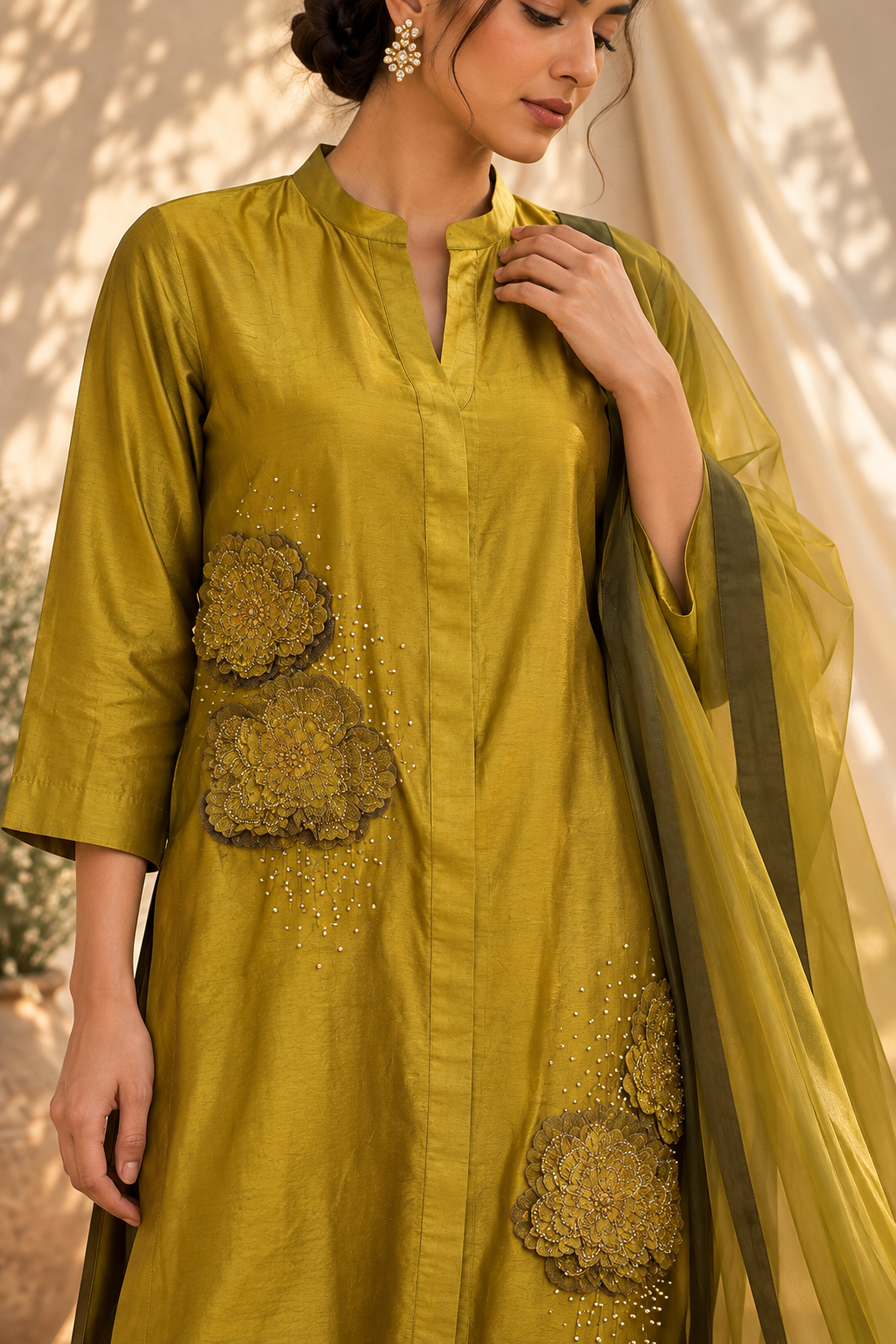Golden Eos Button Down Kurta Set