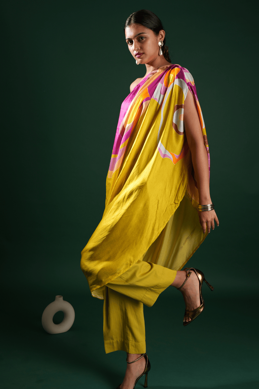 One shoulder Drape set