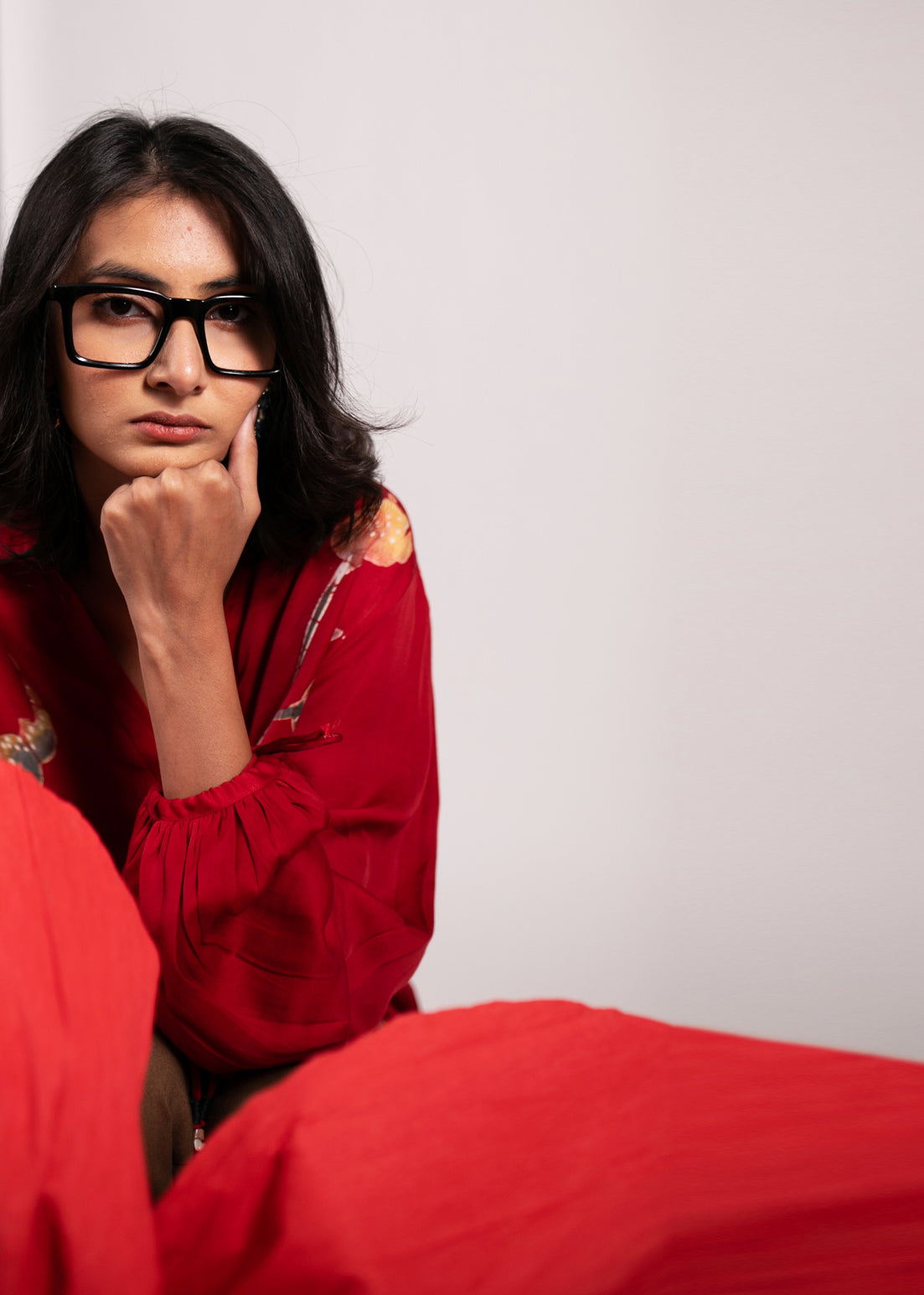 Crimson Dusk Tie-up Shirt