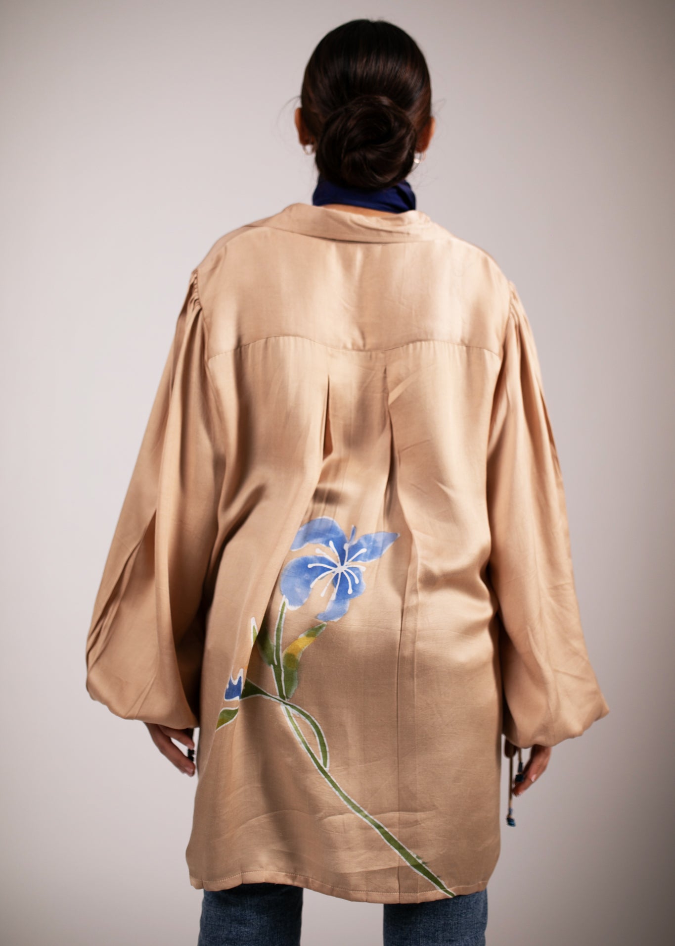 Iris Blues Tie-up Shirt
